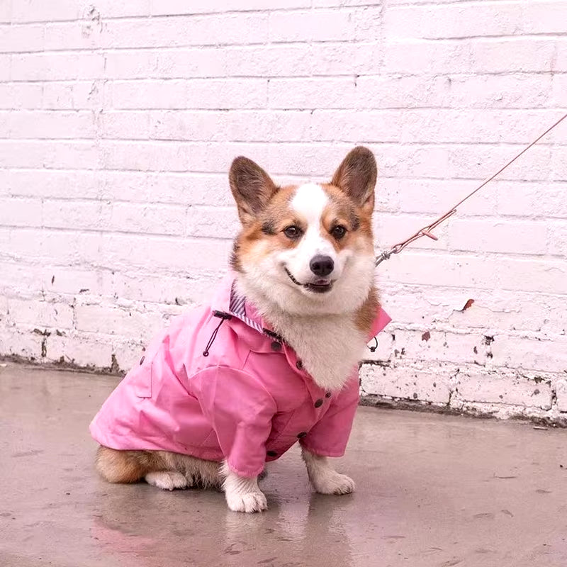 Waterproof Windproof Dog Coat for Small to Large Breeds - Rain Jacket and Sport Hoodie in Pink and Yellow