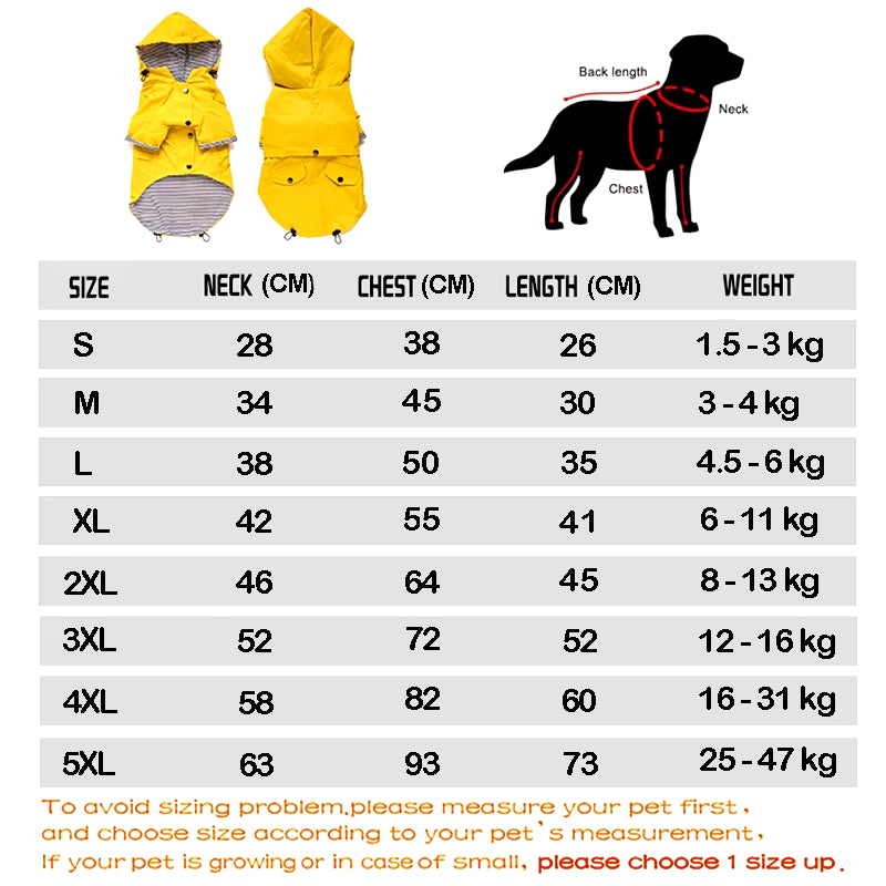 Waterproof Windproof Dog Coat for Small to Large Breeds - Rain Jacket and Sport Hoodie in Pink and Yellow