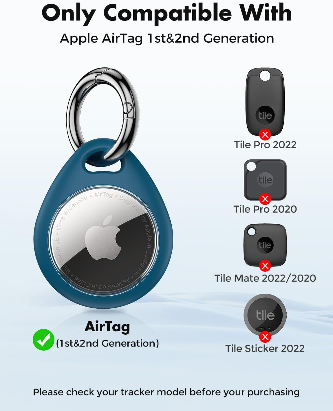 360° Protective Case for AirTag (1st & 2nd Generation) - 4 Pack TPU Full Cover Keyring Holder with Premium Zinc Alloy Spring Clip, Scratch-Resistant Design for Keys, Bags, and Luggage